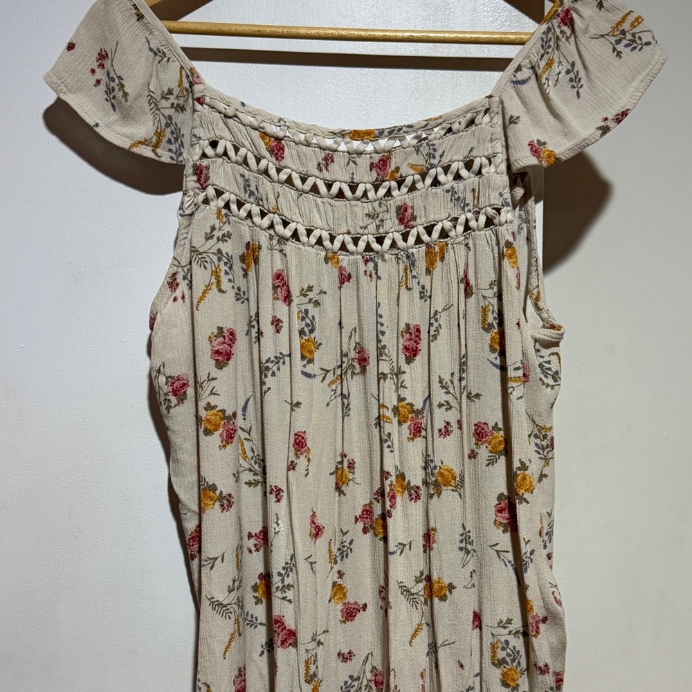 Maurices Cream Floral Off-Shoulder Blouse